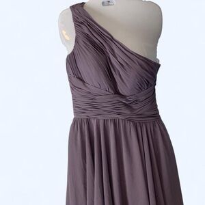 Purple one-shoulder chiffon dress #partydress Bari Jay 8